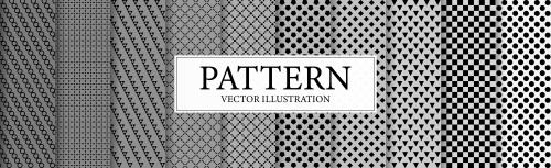 وکتور لایه باز EPS پترن سیاه و سفید شامل خطوط منحنی و شکسته