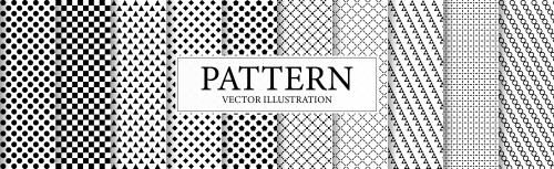 وکتور لایه باز EPS پترن سیاه و سفید شامل خطوط منحنی و شکسته