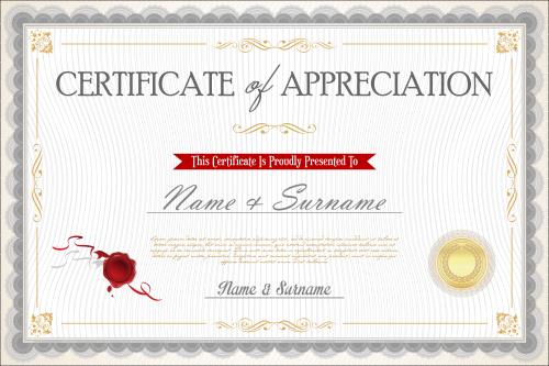 دانلود وکتور قالب تقدیر نامه و گواهینامه به صورت فایل لایه باز EPS