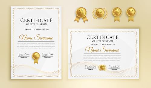 دانلود وکتور قالب تقدیر نامه و گواهینامه به صورت فایل لایه باز EPS