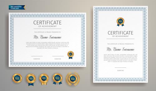 دانلود وکتور قالب تقدیر نامه و گواهینامه به صورت فایل لایه باز EPS