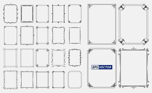 وکتور EPS لایه باز قاب و کادر برای نوشتن در طرح های مختلف
