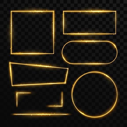 وکتور EPS لایه باز قاب و کادر طلایی برای نوشتن در طرح های مختلف