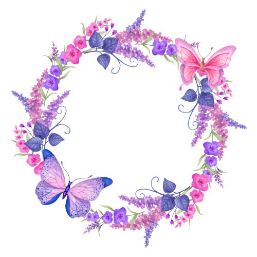 دانلود وکتور حاشیه گرد پروانه کارتونی به صورت لایه باز