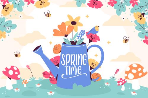 وکتور رایگان EPS و Ai ویژه فصل بهار مناسب برای بنر وبسایت به صورت لایه باز کد 4