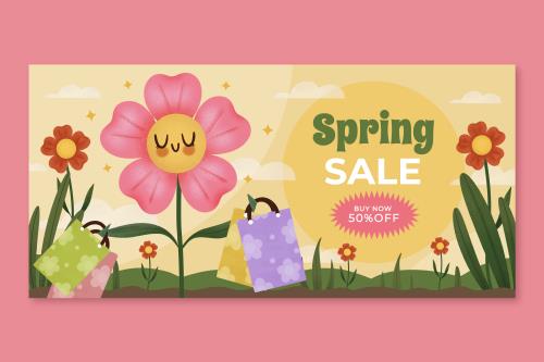 وکتور EPS و Ai ویژه تخفیف فصل بهار فروشگاه ها و مناسب برای بنر وبسایت