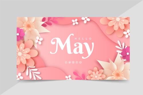 وکتور رایگان EPS و Ai ویژه فصل بهار به رنگ صورتی و گلبهی با گل های رنگارنگ مناسب برای بنر وبسایت