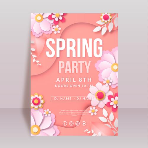 وکتور رایگان بهار شامل فایل های EPS و Ai بنر عمودی ویژه فرارسیدن فصل بهار تصویر زمینه گلبهی مناسب برای پست و استوری اینستاگرام