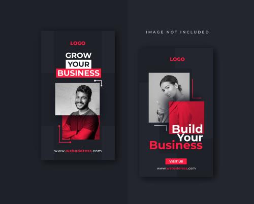 دانلود رایگان استوری اینستاگرام آمده با تم مشکی قرمز فایل PSD لایه باز فتوشاپ