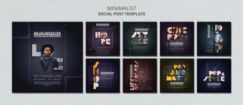قالب رایگان آماده فتوشاپ پست های اینستاگرام خلاقانه و مینیمالیستی به صورت PSD