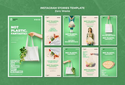 قالب فتوشاپ استوری آماده اینستاگرام به صورت فایل PSD لایه باز با تم سبز روشن