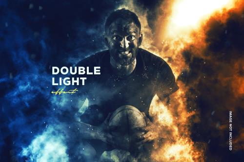 افکت فتوشاپ عکاسی با نور دوگانه فایل PSD