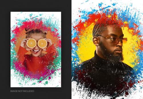 افکت فتوشاپ پاشیدن رنگ برای پوسترها ویژه ویرایش عکس فایل Psd