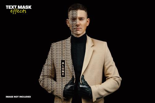افکت فتوشاپ همپوشانی متن روی عکس الگوی ماکت چهره فایل PSD
