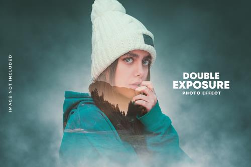 افکت فتوشاپ ترکیب چند عکس نوردهی دوگانه فایل PSD