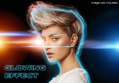 افکت جلوه عکس پرتره نئونی درخشان فایل PSD