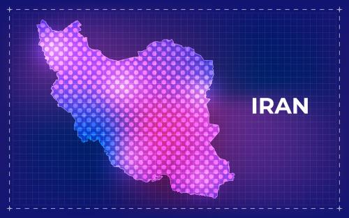 وکتور رایگان نقشه ایران به صورت پیکسلی و رنگ بنفش لایه باز فایل EPS با لایه بندی حرفه ای و به صورت لایه باز