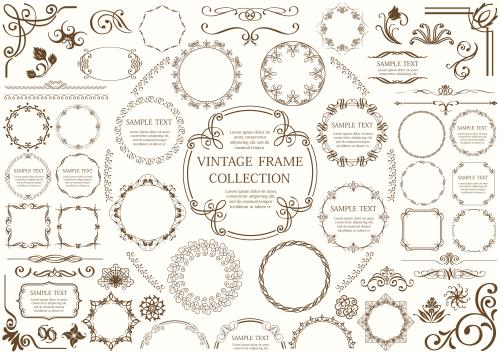 وکتور EPS لایه باز قاب و کادر برای نوشتن در طرح ها و اندازه های مختلف کد 2