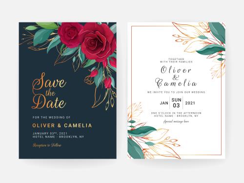 وکتور لایه باز EPS حاشیه گل و کادر برای نوشتن مناسب کارت پستال یا کارت دعوت کد 9