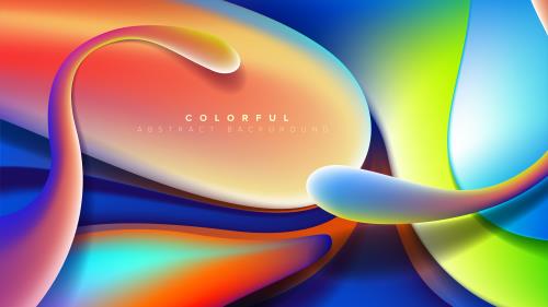 وکتور EPS لایه باز پس زمینه انتزاعی با تم آبی و سبز و نارنجی و زرد