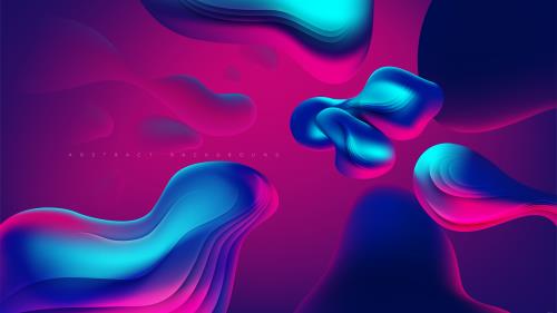 وکتور EPS لایه باز پس زمینه انتزاعی به شکل مایع با تم آبی و سرخابی