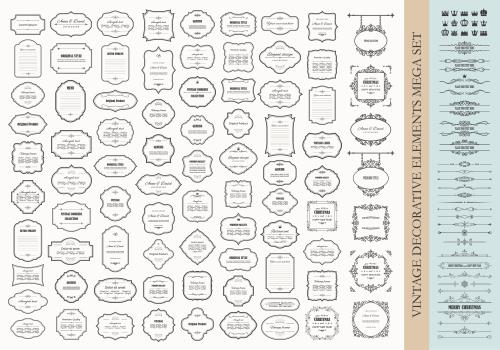 وکتور EPS لایه باز کالکشن قاب و کادر برای نوشتن در طرح های مختلف