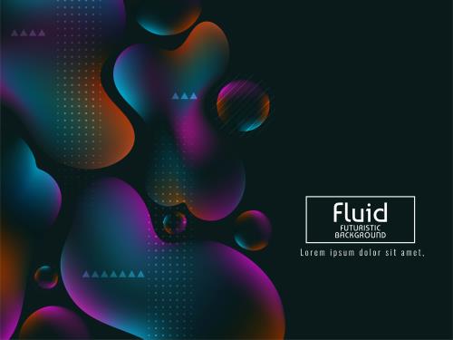 وکتور EPS لایه باز پس زمینه انتزاعی به شکل مایع با تم نارنجی و مشکی و صورتی