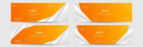 وکتور EPS لایه باز بنر انتزاعی با تم نارنجی و سفید