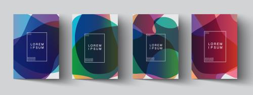 وکتور EPS لایه باز بنر انتزاعی عمودی با تم آبی و سبز و قرمز 