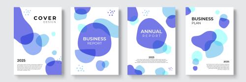 وکتور EPS لایه باز بنر انتزاعی عمودی با تم آبی روشن و تیره با پس زمینه سفید