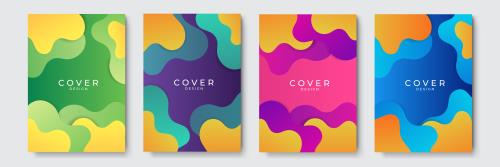 وکتور EPS لایه باز بنر انتزاعی عمودی با تم لایه ای رنگی