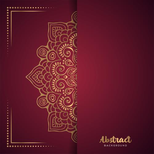 وکتور EPS لایه باز پس زمینه و جا برای نوشتن با تم زرشکی و طلایی