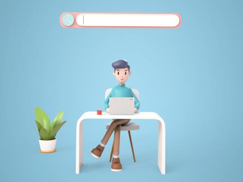 فایل PSD فتوشاپ کاراکتر سه بعدی مردی در حال کار کردن پشت میز به صورت لایه باز