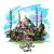 وکتور EPS شهر استانبول به صورت نقاشی شده شامل مسجد به صورت لایه باز 24372