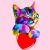 دانلود وکتور EPS لایه باز نقاشی دیجیتال گربه با رنگ های مختلف به صورت لایه باز
