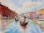 عکس نقاشی کانال ونیز با توریست در گوندولا