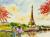 عکس نقاشی منظره شهر پاریس، برج ایفل فرانسه