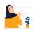 وکتور دختر با لباس نارنجی و شال مشکی حجاب اسلامی به صورت لایه باز کد 2