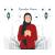 وکتور لایه باز EPS کارتونی ماه مبارک رمضان شامل زنی با حجاب اسلامی در حال دعا کردن و فانوس کد 2