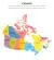 وکتور EPS نقشه چند رنگ کانادا با استان های مشخص شده 25107