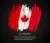 وکتور EPS وکتور پرچم کانادا طرح نقاشی با قلم مو قرمز سفید روی زمینه مشکی به صورت لایه باز 25113