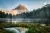 عکس با کیفیت دریاچه با کوه‌های مه‌آلود 25208