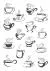 وکتور EPS ست آیکون فنجان قهوه و ماگ چای طراح نوشیدنی مناسب برای لوگو و آرم کافه ها و کافی شاپ ها 25303