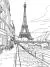 وکتور EPS صفحه رنگ آمیزی برج ایفل در کنار رودخانه پاریس 25616