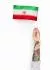 فایل PSD موکاپ پرجم و شخصی که پرچم جمهوری اسلامی ایران را تکان می‌دهد به صورت لایه باز و رایگان 25709