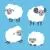 مجموعه کارتونی زیبا وکتور گوسفند فایل EPS لایه باز