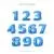 وکتور Ai و EPS لایه باز کالکشن اعداد انگلیسی به صورت ۳بعدی با تم آبی