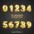 وکتور Ai و EPS لایه باز کالکشن اعداد انگلیسی به صورت ۳بعدی با تم طلایی براق