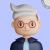 فایل PSD فتوشاپ کاراکتر سه بعدی مردی با موهای سفید و عینکی قرمز به صورت لایه باز