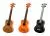 وکتور لایه باز EPS طرح گرافیکی و کارتونی 3 گیتار در رنگ های قهوه ای و نارنجی و مشکی 21251